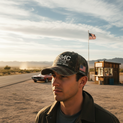 Custom USMC Name/Rank Patriotic Camo Hat