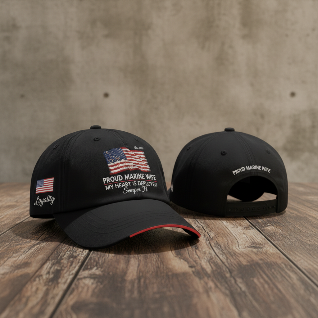 Personalized USMC Spouse Tribute Hat - Custom Embroidery