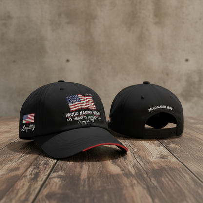 Personalized USMC Spouse Tribute Hat - Custom Embroidery