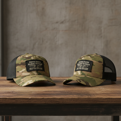 Customizable US Marine Corps Veteran Camouflage Baseball Cap