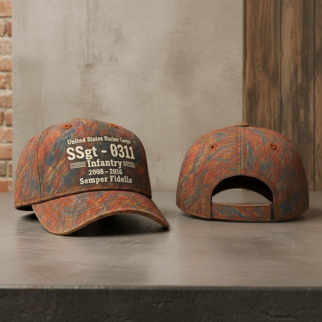 Custom USMC Veteran Pride Hat - Personalized Rank & MOS