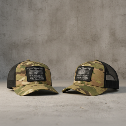 Custom Camo Marine Wife - Personalized "Semper Fidelis" Trucker Hat