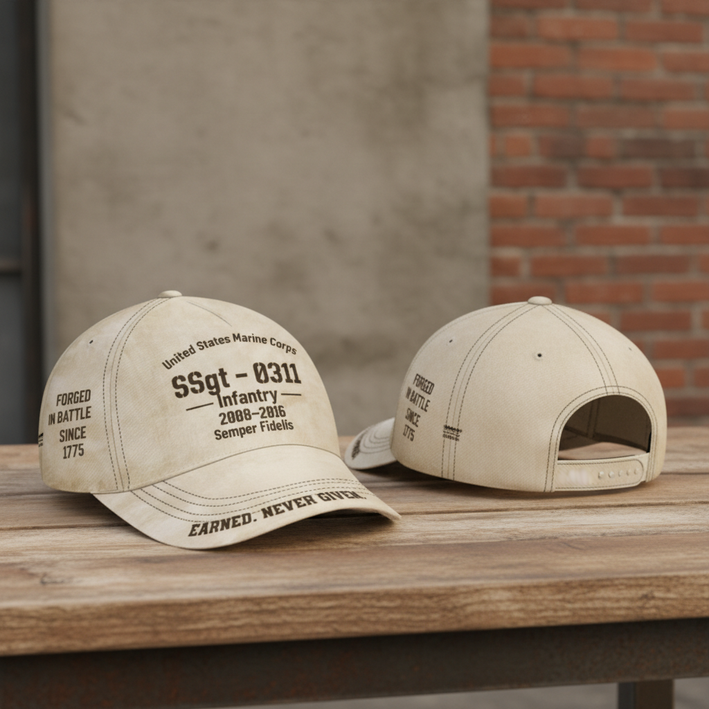 Custom USMC Service Record Ball Cap