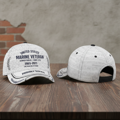 Custom US Marine Corps Veteran Hat - Vietnam Era 1965-1971 Personalized Cap