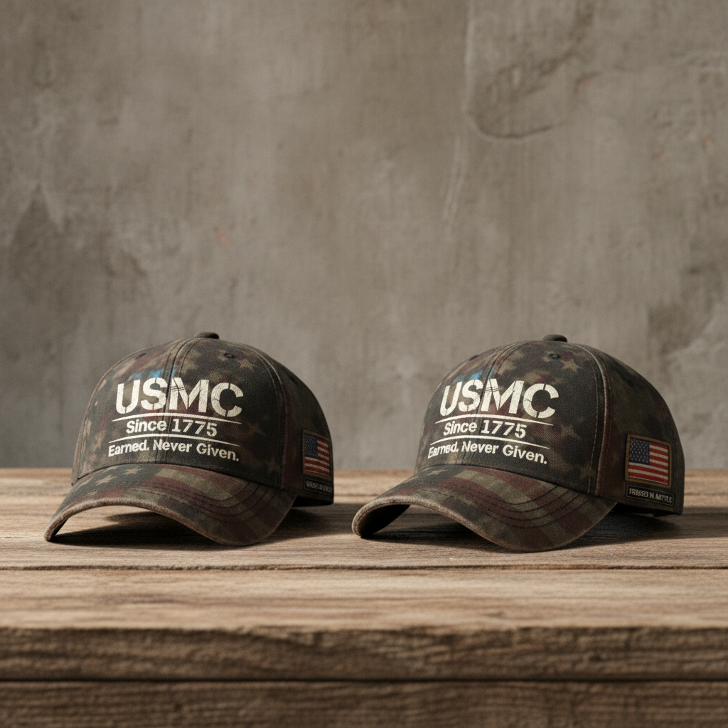 Custom USMC Name/Rank Patriotic Camo Hat