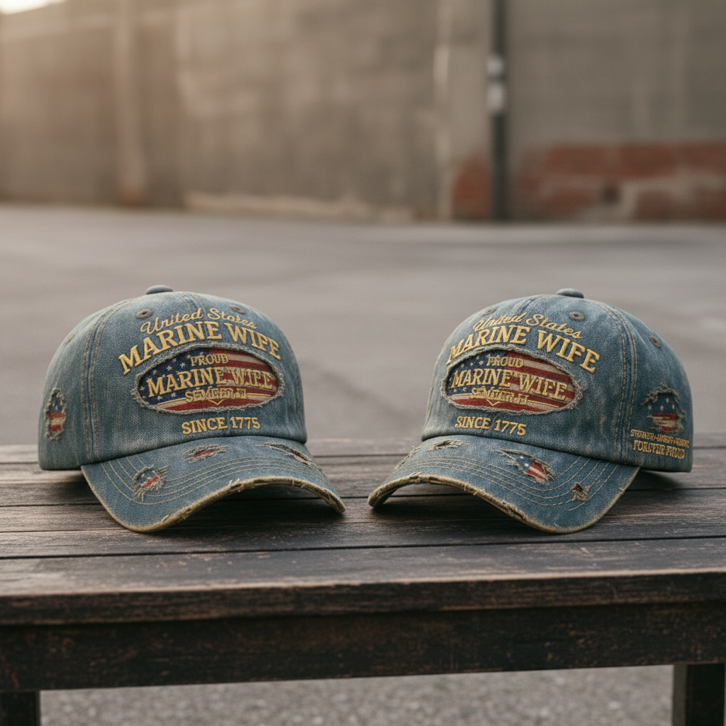 Your Hero’s Name - Marine Wife "My Heart is Deployed" Custom Hat