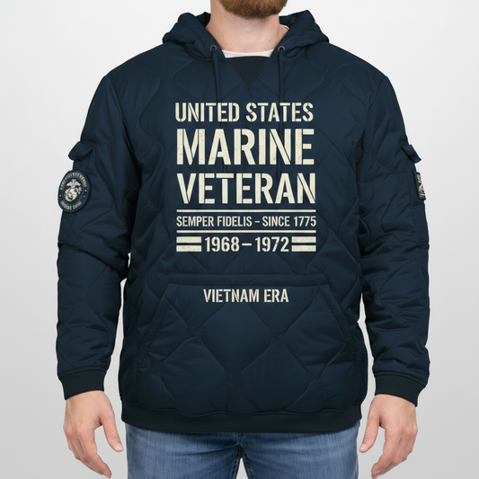Marine Corps Veteran 1968-1972 Navy Quilted Outerwear