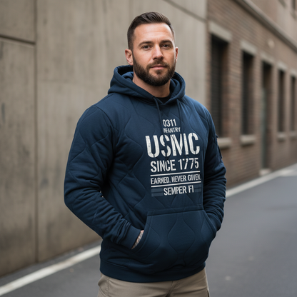 USMC Elite "Semper Fi" Quilted Tactical Hoodie
