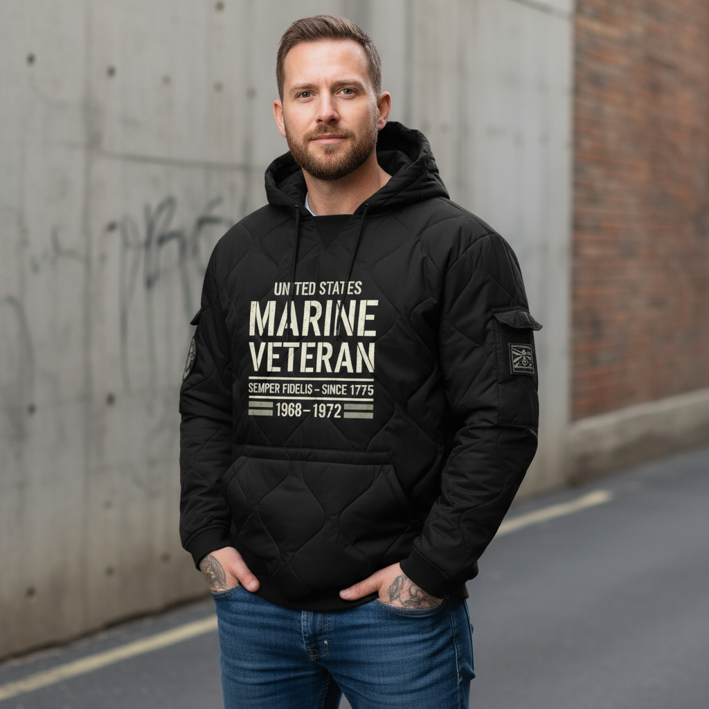 Modern Combat Veteran Quilted Hoodie - Black Edition