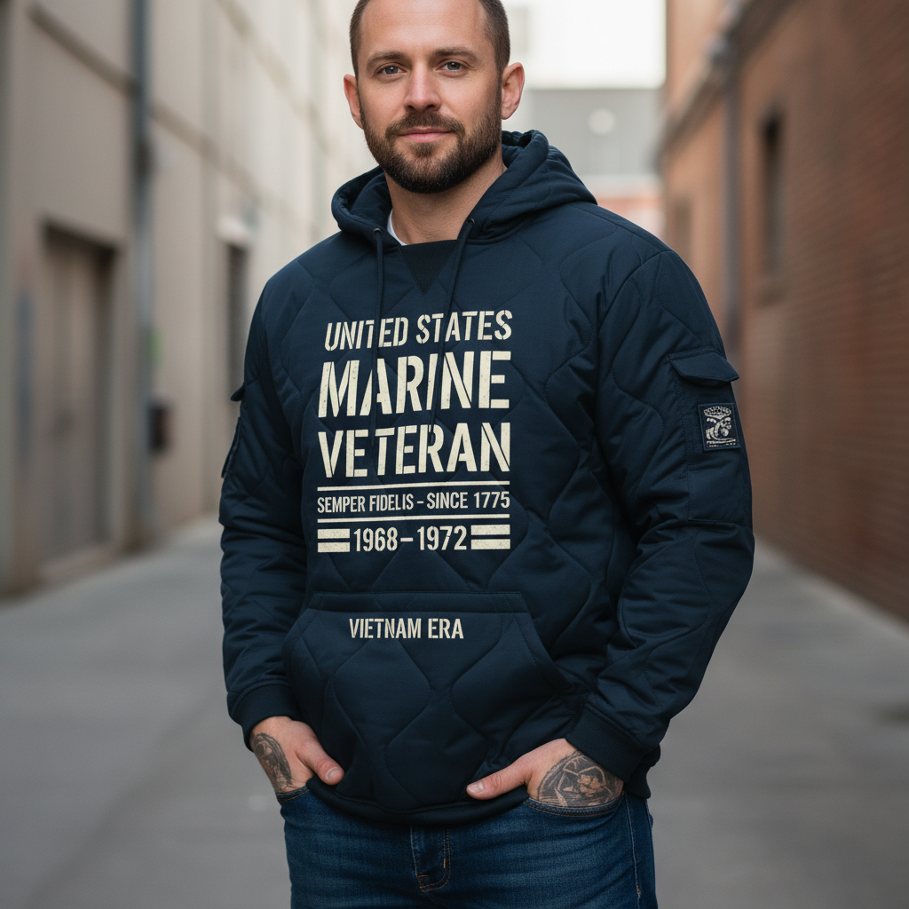 Marine Corps Veteran 1968-1972 Navy Quilted Outerwear