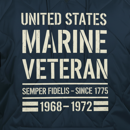 Marine Corps Veteran 1968-1972 Navy Quilted Outerwear
